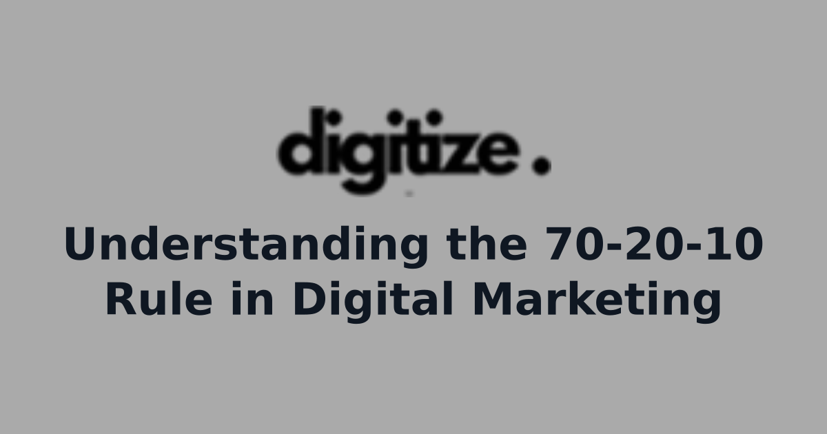 Cover graphic for a guide to the 70-20-10 rule, illustrating how a digital marketing budget splits across proven channels, experiments, and innovation