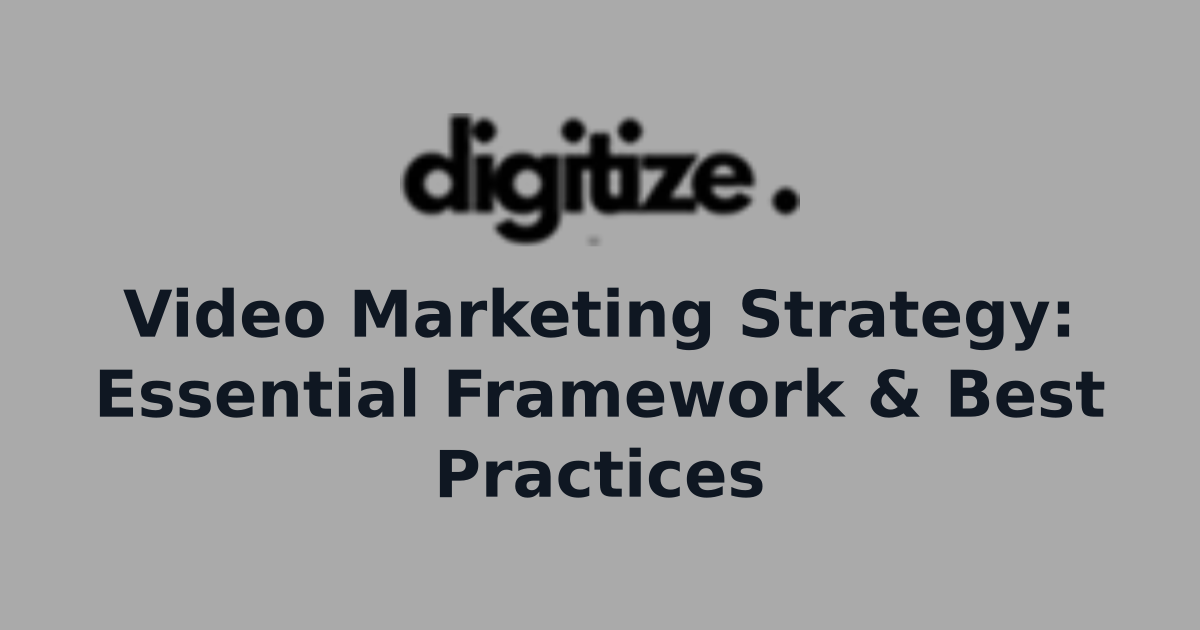 Cover graphic for a guide to video marketing strategy, showing the planning framework from goals and audience to platforms and analytics